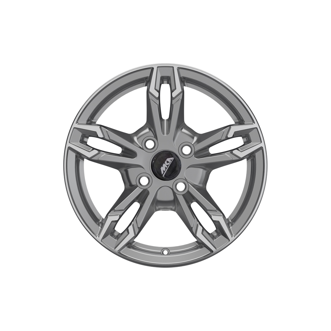 Uno Minda W1D063-000M00 Ultra Alloy Wheel 14 Inch, Diamond Cut, Gun Metal Machined, 4 Holes